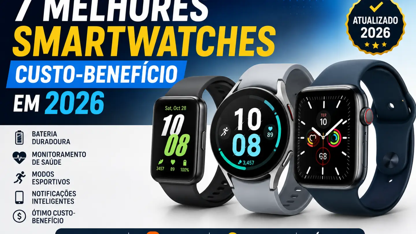 Melhor smartwatch custo benefício 2026 - 7 melhores modelos