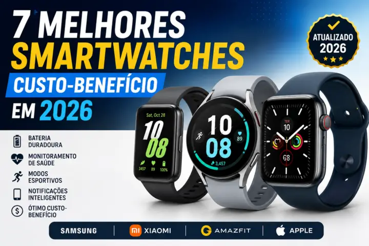 Melhor smartwatch custo benefício 2026 - 7 melhores modelos